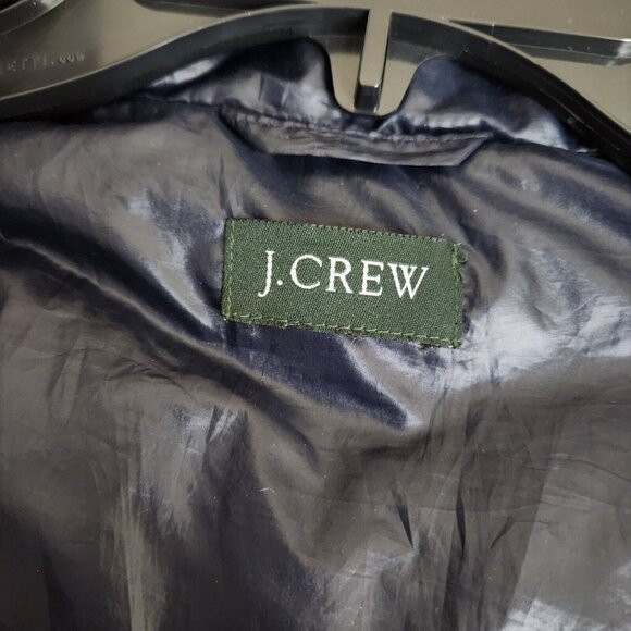 J. Crew Womens Down Puffer Vest Sz Small Feather Navy Blue Zipper Pockets - Picture 8 of 12